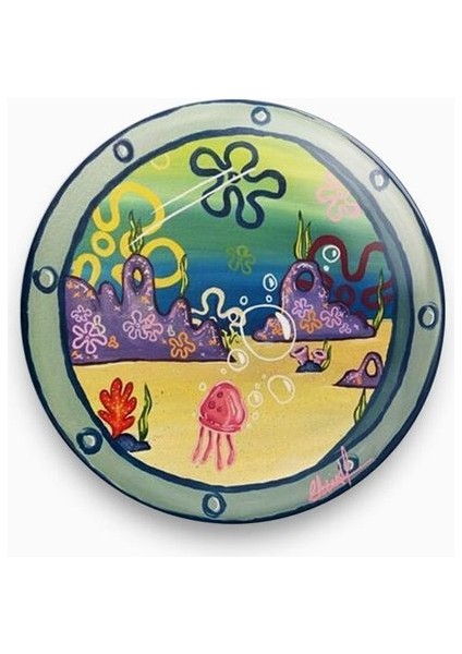 Major Selection Sponge Bob Sünger Bob Pencere Şeklinde Rozet
