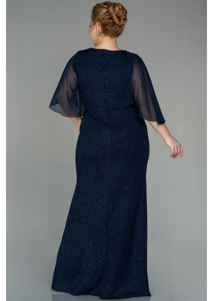 Şifon Kısa Kol Uzun Simli Büyük Beden Abiye ABU2979 fiyatları