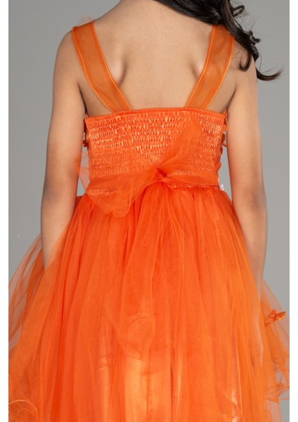 Önü Kısa Arkası Uzun Çiçekli Kız Çocuk Abiye ABO106 fırsatları