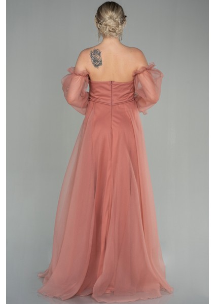 Uzun Kol Dalya Abiye Elbise ABU2076 fiyatları