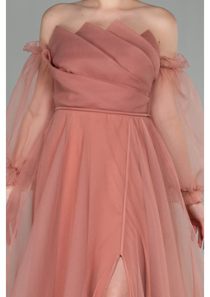 Uzun Kol Dalya Abiye Elbise ABU2076 modelleri