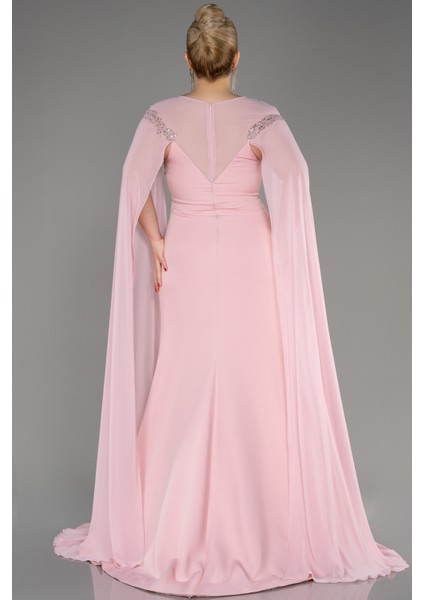 Şifon Uzun Kol Işlemeli Büyük Beden Abiye ABU3913 fiyatları