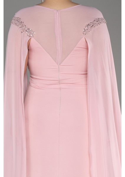 Şifon Uzun Kol Işlemeli Büyük Beden Abiye ABU3913 fırsatları