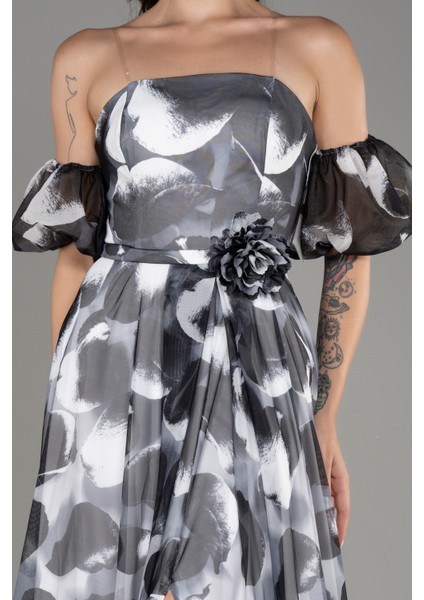 Straplez Kol Detay Yırtmaçlı Empirme Uzun Abiye ABU3903 modelleri