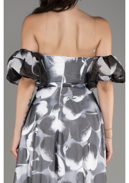 Straplez Kol Detay Yırtmaçlı Empirme Uzun Abiye ABU3903 fırsatları