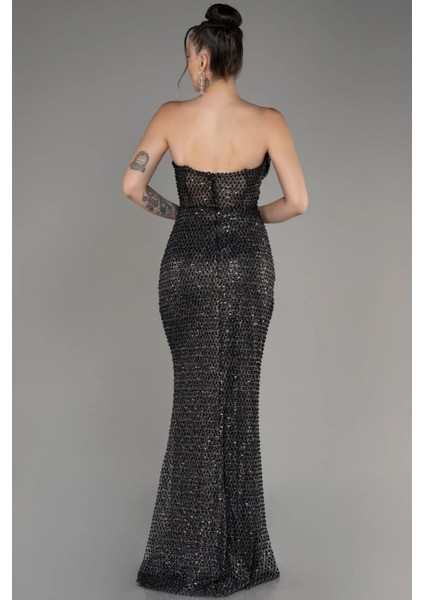 Straplez Balen Korse Detay Pullu Balık Abiye ABU3970 fiyatları