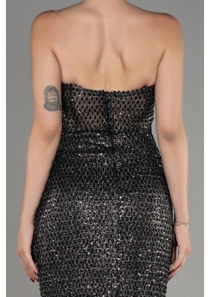 Straplez Balen Korse Detay Pullu Balık Abiye ABU3970 fırsatları