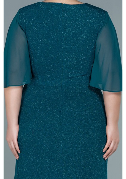 Kısa Kol Simli Uzun Büyük Beden Abiye ABU2651 fırsatları