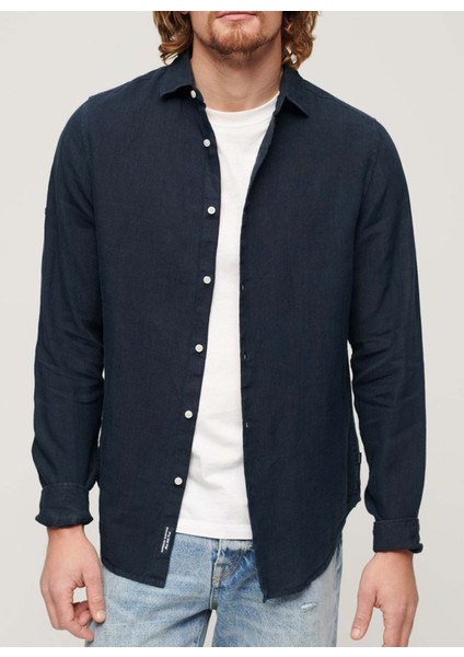 Normal Lacivert Düz Erkek Gömlek M4010607A11S_STUDIOS Casual Lınen L fiyatları