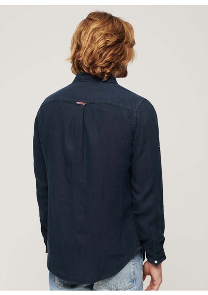 Normal Lacivert Düz Erkek Gömlek M4010607A11S_STUDIOS Casual Lınen L fırsatları