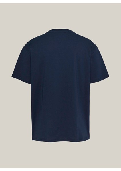 Bisiklet Yaka Baskılı Lacivert Erkek T-Shirt DM0DM18552C1GTJMREGFUN