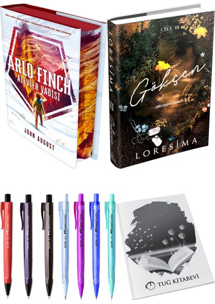 Gökçen 3 Ciltli Loresima ve Arlo Finch Alevler Vadisi Ciltli John August 2li Set