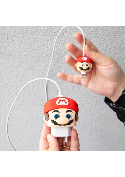 Süper Mario Şarj Koruyucu Başlığı ve Kablo Koruyucu Set