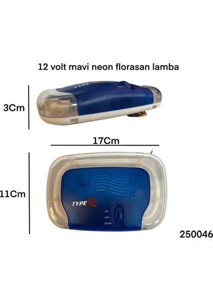 12 Volt Mavi Neon Iç Tavan Lambası