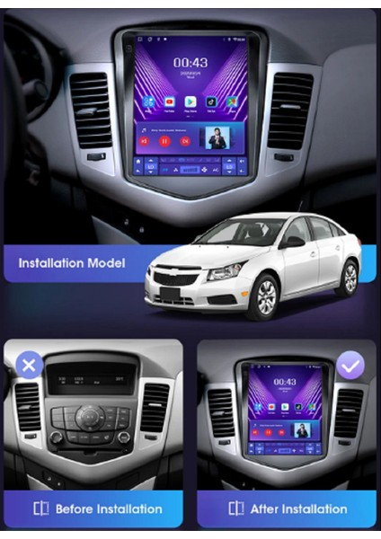 Chevrolet Cruze 2008 2012 Tesla Android Multimedya Teyp 4+64 GB 9.7'''ıps Ekran Android 11
