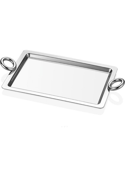 Dikdörtgen Kulplu Kahve Tepsisi – Inox