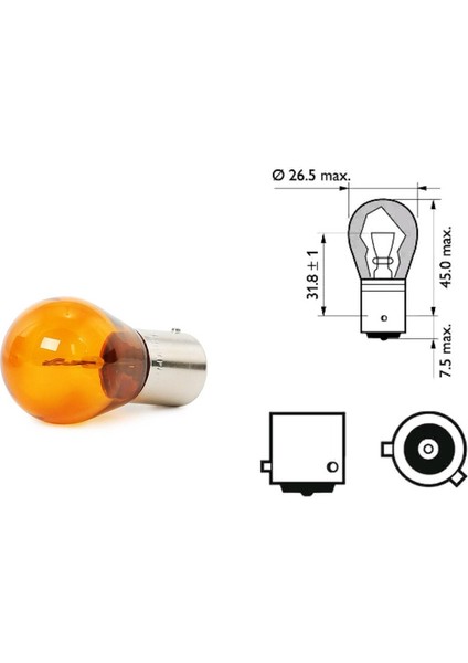 POLO 2014-2017 MODEL ARASI UYUMLU ÖN FAR SİNYAL AMPULU TURUNCU (12V-21W) modelleri