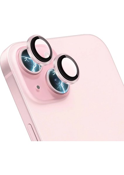 Apple iPhone 15 Kamera Koruyucu Lens Alüminyum Alışımlı Cam