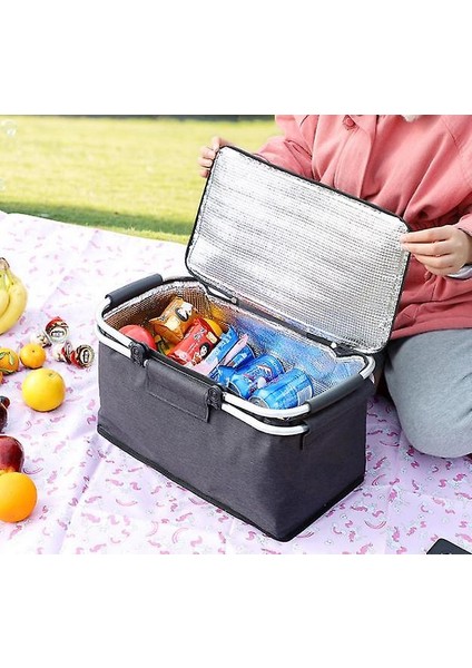 32 Litre Büyük Kapasiteli Katlanabilir Yalıtımlı Piknik Çantası - 40X23X20CM (Yurt Dışından) fiyatları