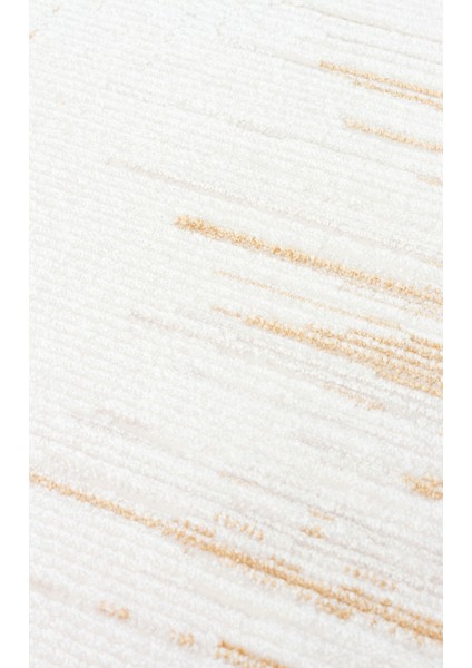 Kylie Serisi Salon Oturma Odası Koridor Antre Parlak ve Sade Modern Halı 01 Cream Gold