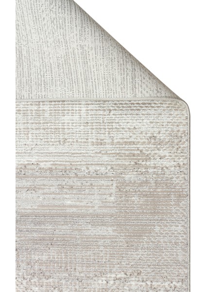 Sahra Serisi Viskon Karışımlı Parlak Şık Salon Halısı 02 Cream Grey
