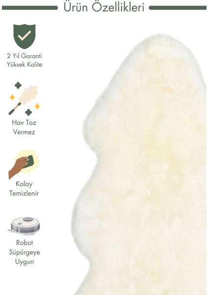 Lambskin Naturel Kuzu Postu Post Sıngle Ivory