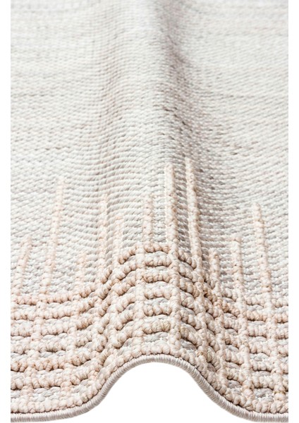 Comfy Modern Desenli Oturma Odası Koridor Antre Yatak Odası Örgü Dokuma Halı 01 Grey Beıge