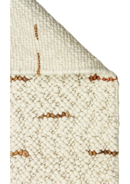 Woolstar %100 Naturel Kazak Desenli Salon Oturma Odası Koridor Antre El Dokuma Örgü Halı Jd 06 Nat