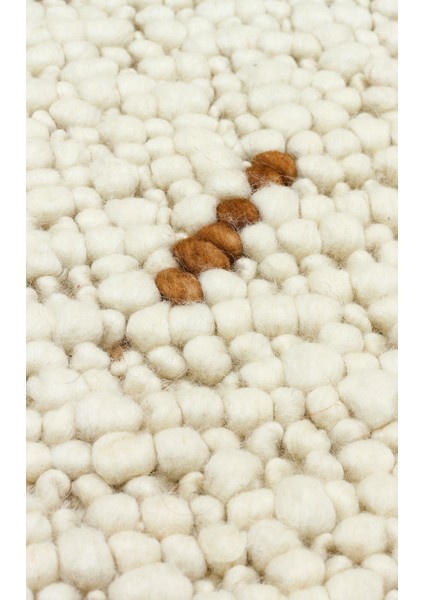 Woolstar %100 Naturel Kazak Desenli Salon Oturma Odası Koridor Antre El Dokuma Örgü Halı Jd 06 Nat