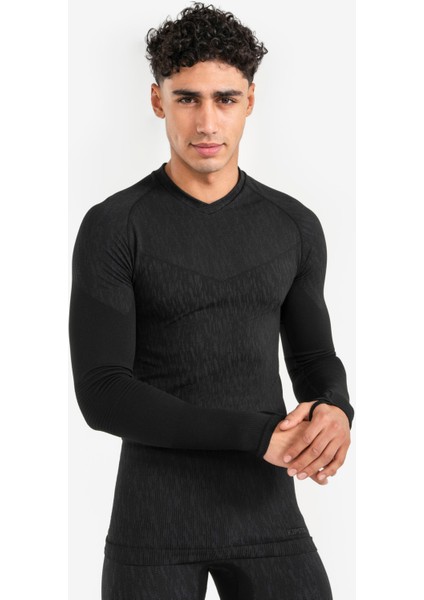 Kipsta Yetişkin Uzun Kollu Termal Üst İçlik - Siyah - Keepdry - Futbol İçliği