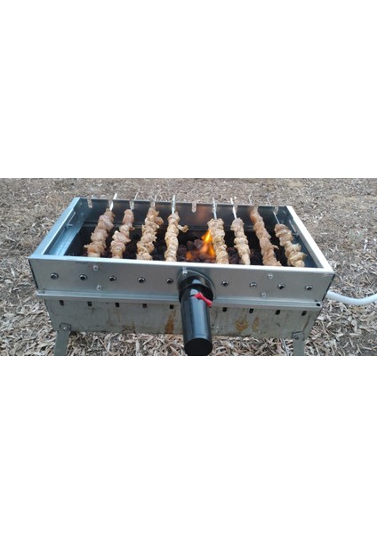 Bbq Motorlu 10lu Şiş Çevirme - Barbekü - Mangal Üstü 10 Şiş’li Pilli Motorlu şiş çevirme modelleri