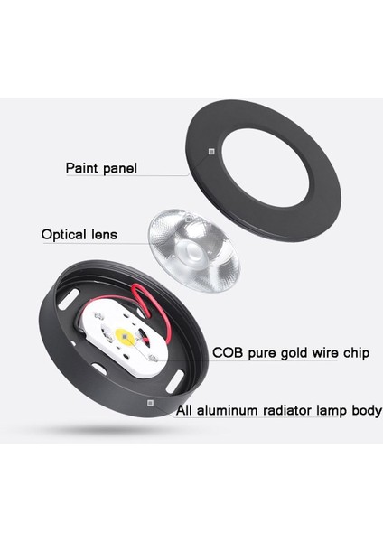 Ultras Pera Dekoratif Sıva Üstü 5W Siyah Kasa 220V Mini Spot