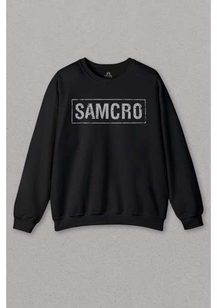 Siyah Sweatshirt Motorsiklet Samcro Sons Of Anarchy Propaganda Baskılı Unisex Sweat