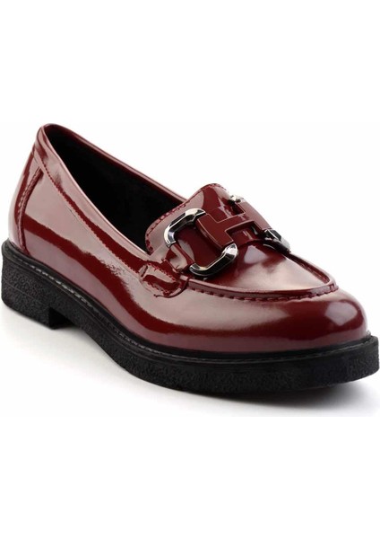 Bordo Rugan Kadın Loafer Ayakkabı K01257067508 modelleri