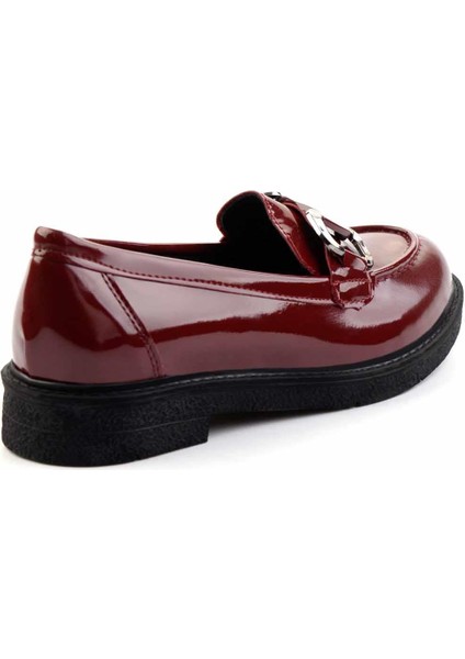 Bordo Rugan Kadın Loafer Ayakkabı K01257067508 fırsatları