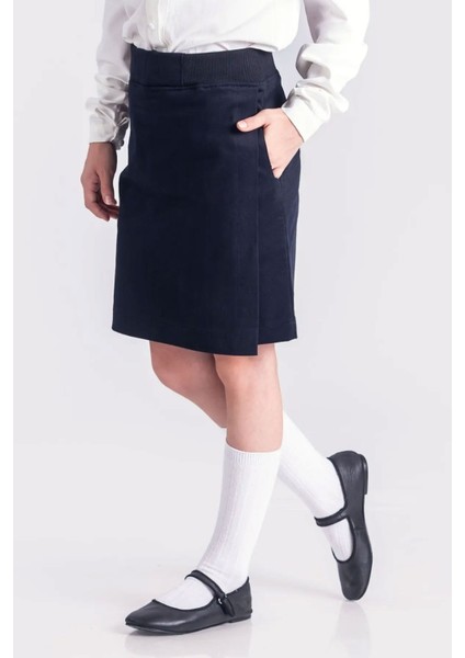 Beli Lastikli Okul Kız Çocuk şort etek - Lacivert fırsatları