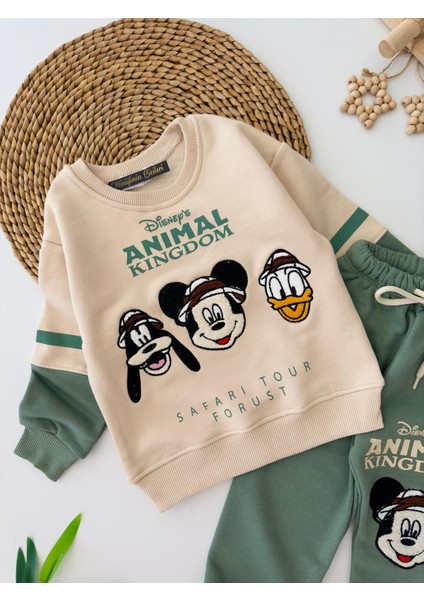 Animal Kingdom Panç Işleme Erkek Çocuk 2 Li eşofman takımı - Yeşil