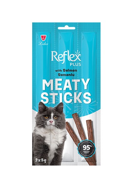 Meaty Sticks Somonlu Tahılsız Kedi Ödül Çubuğu 3x5 gr