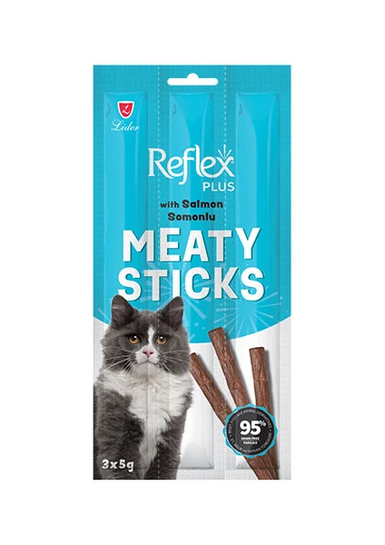 Reflex Plus Meaty Sticks Somonlu Tahılsız Kedi Ödül Çubuğu 3x5 gr