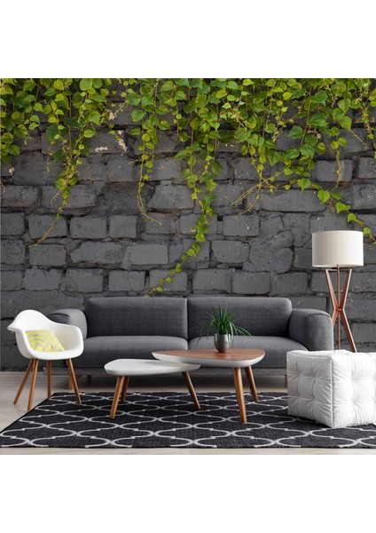 Gri Tuğla Duvar ve Sarmaşık