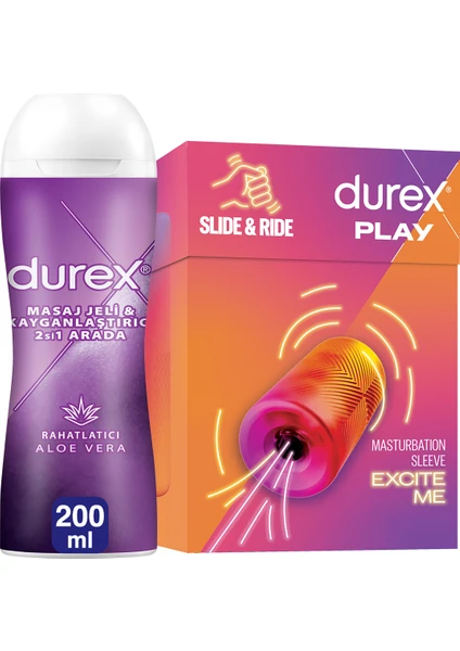 Manuel Mastürbatör + Durex Aloevera 2'Si 1 Arada Kayganlaştırıcı Masaj Jeli 200ml