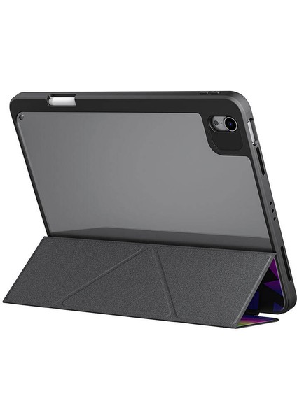 iPad Air 13 2024 Kılıf Skinarma Holografik Tasarımlı Arkası Şeffafmagnetik Kira Kobai Kılıf Colorful