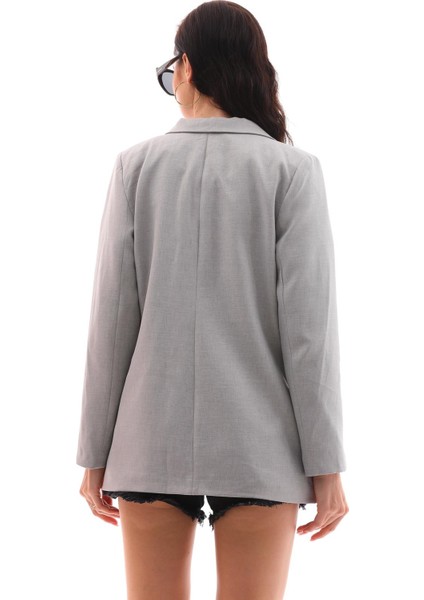 Kadın Tek Düğme Kapamalı Keten Ceket indirimleri