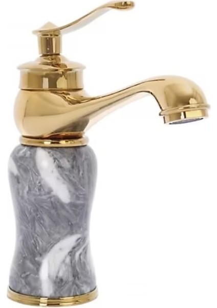 Yedi Yapı Gold Mermer Desenli Lavabo Bataryası