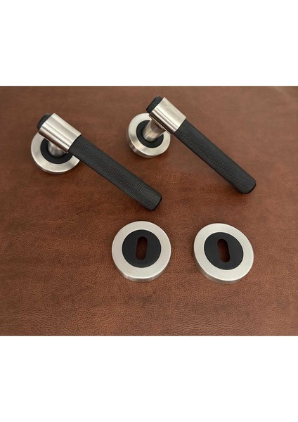 Punch Zamak Mat Siyah Inox Rozetli Oda Kapı Kolu 1 Takım fiyatları