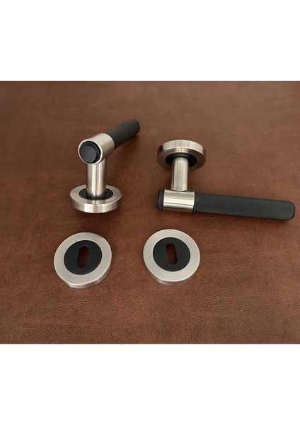 Punch Zamak Mat Siyah Inox Rozetli Oda Kapı Kolu 1 Takım indirimleri
