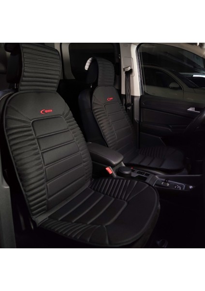 volvo 940 Lüx Oto Koltuk Minderi Ön 2'li Set Takım Bumerang Serisi Siyah