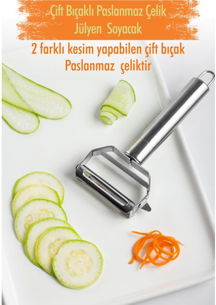 Paslanmaz Çelik 17 Cm Sebze Meyve Julyen Soyucu & Doğrayıcı