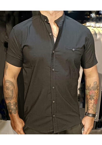 Hakim Yaka Slim Fit Erkek Gömlek