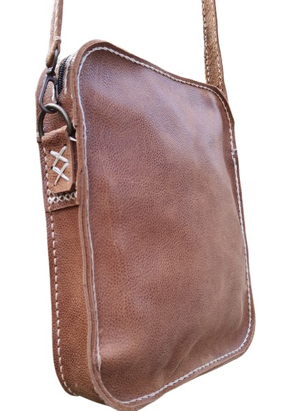 Horus Model El Yapımı Vintage Hakiki Deri Unisex Omuz Çantası Postacı Çanta Kahverengi fiyatları